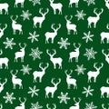 Seamless pattern silhouette reindeer Christmas trees vector illustration Royalty Free Stock Photo